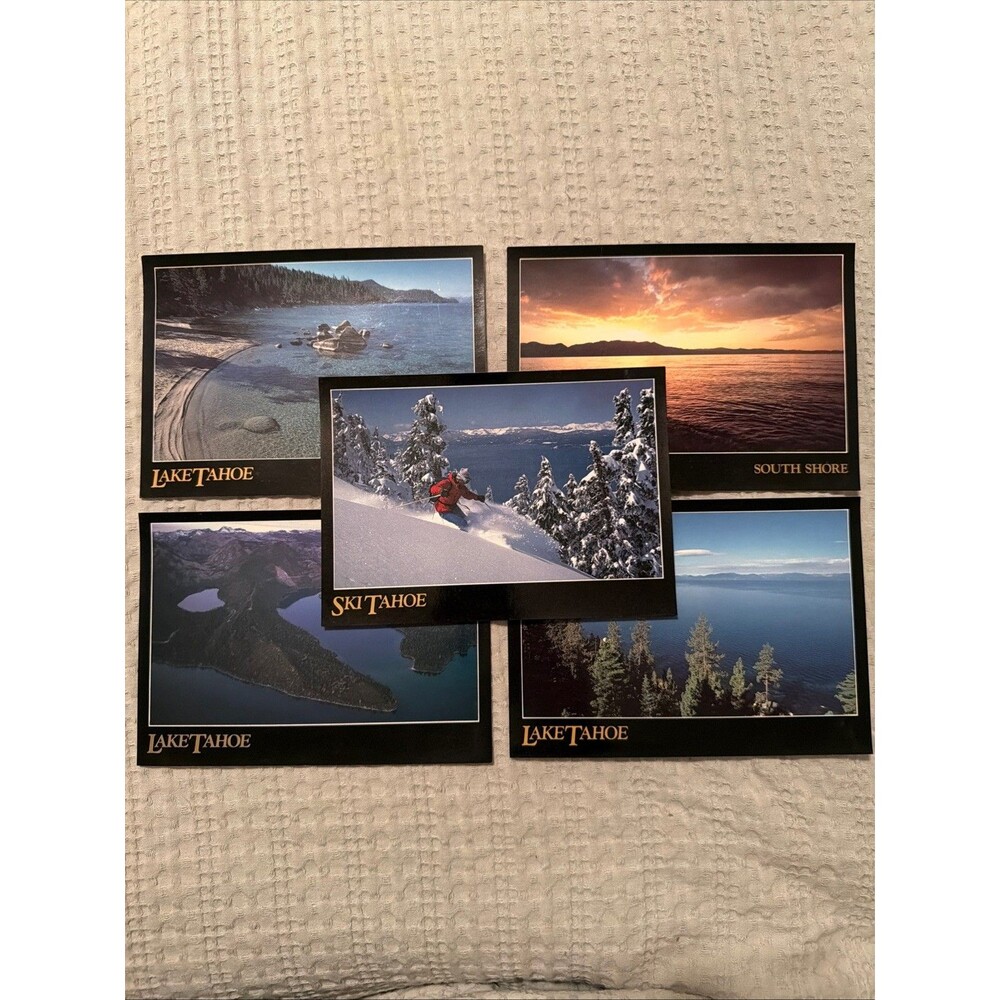 Lot of 5 Oversized Postcards from Lake Tahoe  7" x 5" Fine Line Productions